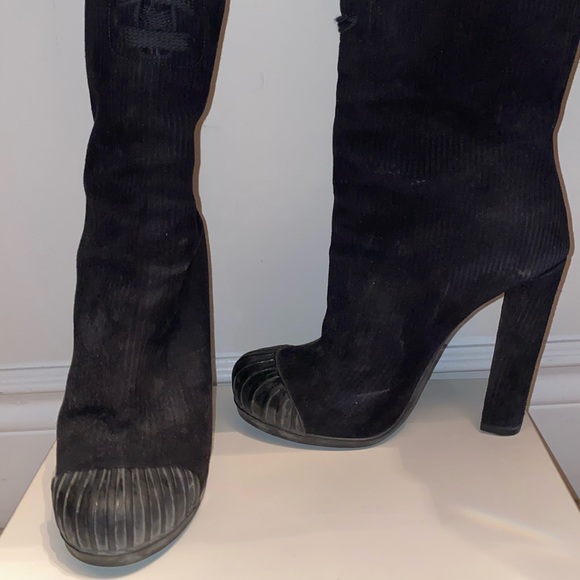 Fendi Suede High Heeled Boots Size 38 1/2 - Picture 2 of 15